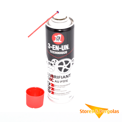 Dry lubricant to easily insert the canvas in the slide - 250ml